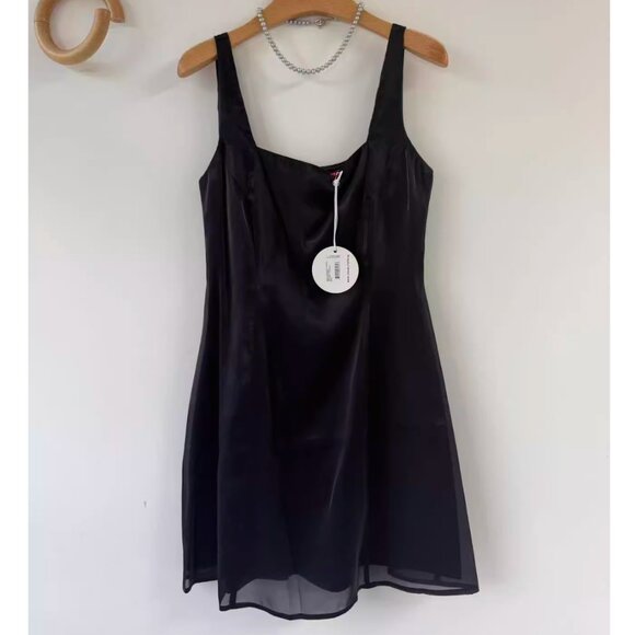 NWT STAUD Livingston Mini Dress Sz4 Navy Blue Cocktail Party Event - Picture 3 of 8